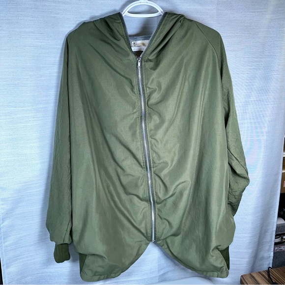 Caihongyu VINTAGE Men’s XL Moss Green Bomber Jacket Full Zip Lightweight - Picture 10 of 10